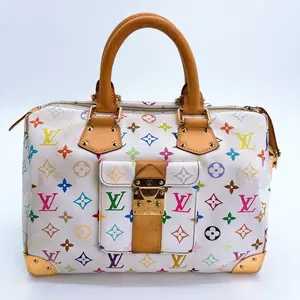 Pre-owned Louis Vuitton White Monogram Multicolore Speedy 30 Bag
