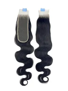 2x6 Swiss HD Lace Closure Brazilian Human Hair Body Wave 100% Remy hair 4x4 5x5 Invisible Lace Pre-Plucked Hairline Natural Black