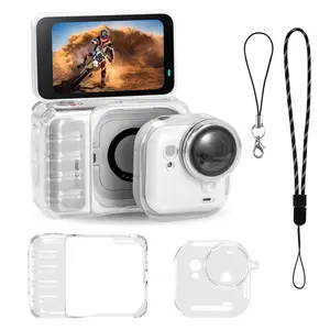 Camera Protective Case for Insta360 Go Ultra TPU Transparent Cover Anti-Scratch Drop-proof Case with Lens Protective Cap