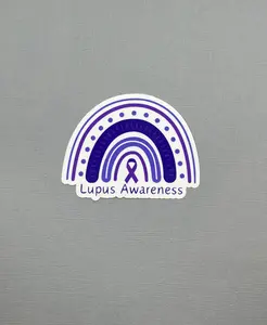 Lupus Awareness Purple Rainbow Sticker or Magnet