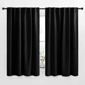 NICETOWN Halloween Blackout Curtain Blinds Window Panels - (Black Color) W52 x L54, Double Panels, Thermal Insulated Blackout Draperies for Living Room