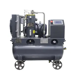 7.5HP/5.5kw Variable Speed Frequency Rotary Screw Air Compressor with 30 Gal Tank and Casters, 230V/60hz/single Phase/33CFM@120PSI Two in One Movable Air Compressor