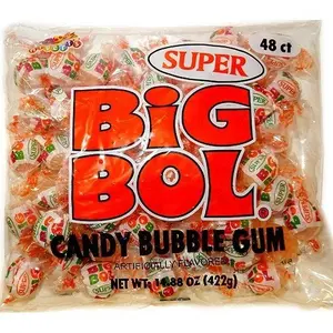 Albert's Big Bol Bubble Gum with Candy Center 48 Count Super Flavor Snack Sweet Artificially Flavored
