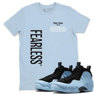 Unisex T-shirt to match Jordan Foamposite One Psychic Blue - Fearless Definition. 100% Cotton for Casual Wear. Comfortable Summer Unisex T-Shirt to match Jordan Sneaker. Streetwear Style. urban outfitters