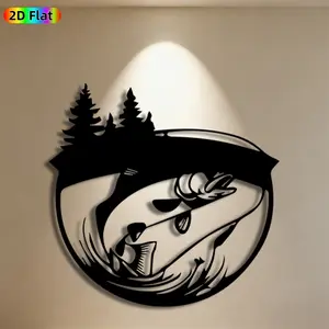 1pc Bear & Forest Metal Wall Art, Majestic Bear Statue Mural, Ideal Gift for New Year, Christmas, Nature Decor Enthusiasts, Rust-Resistant Metal Wall Decor Wall Sculptures, Perfect for Outdoor Fence & Living Room Wall, Unique Wildlife Art