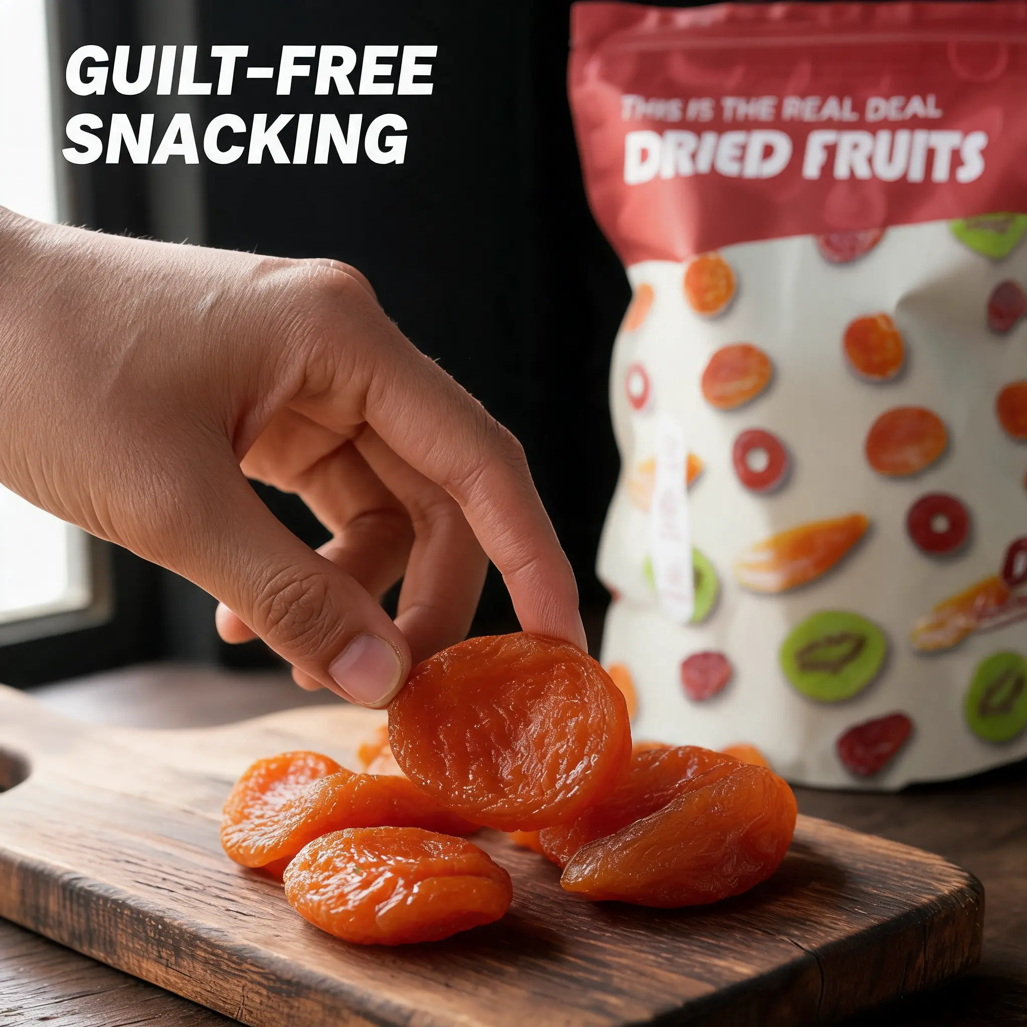 They're not just delicious snacks, but also provide excellent support for your heart, blood pressure, and metabolism. 100% Natural: No artificial flavors, colors, or preservatives. Pure and healthy. - Natural Dried Apricots-V