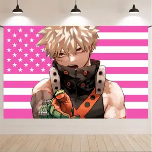 My Hero Academia Bakugou Katsuki Tapestry, Anime Manga Wall Hanging for Bedroom Dorm Otaku Room Decor