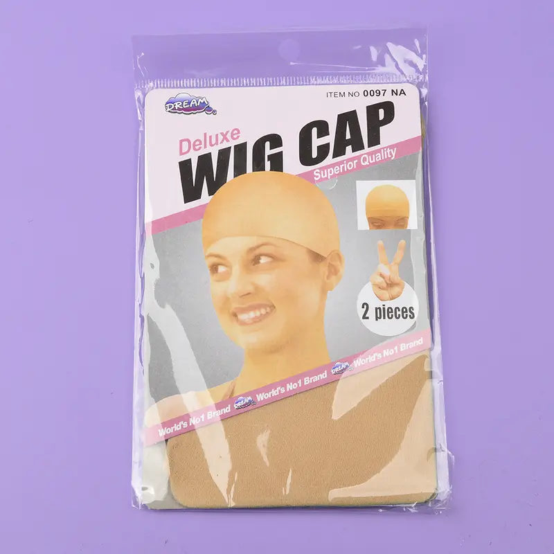 1Pack 2Pcs Top Stocking Nylon Wig Cap Hair Net For Weave Hair Wig Nets Natural Beige Stretch Mesh Wig Cap For Making Wigs Free Size