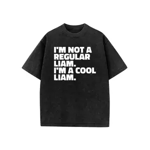 1pc I'M Not A Regular Liam. I'M A Cool Liam. Graphic Vintage Washed T-Shirt Unisex Short Sleeve T-Shirt Perfect As Festival & Birthday Gift for Adult Streetwear, Pure Crew Neck Men Fashion T-Shirt Outdoor