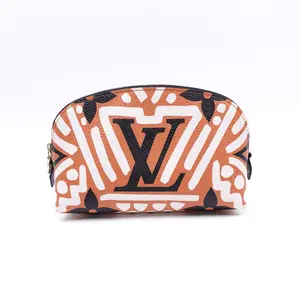 Pre-owned Louis Vuitton Coated Canvas Clutches & Wristlets Poche Toilette Orange Clutch T10414987