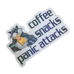 Coffee, Snacks, Panic Attacks Holographic Sticker
