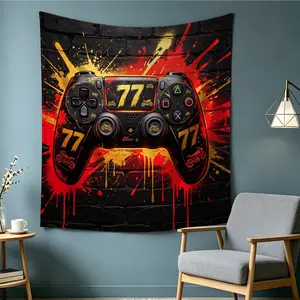 Game Controller Printed Tapestry, Street Wall Decoration, Made of Soft Polyester Fabric, Fade Resistant and Machine Washable, Perfect for Bedrooms and Living Rooms as Aesthetic Home Decor, Also Ideal as A Gift