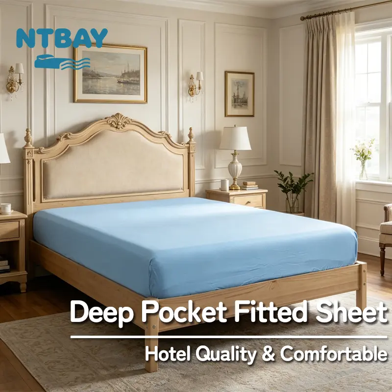 NTBAY Fitted Sheet Only - Brushed Microfiber Deep Pocket Fitted Sheet - Soft, Wrinkle-Free, Fade-Resistant, Stain-Resistant, Hotel Quality Fitted Bed Sheet