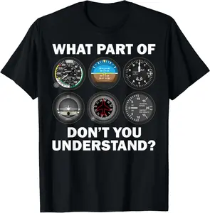 100% Cotton Funny Pilot Art Men Women Aviation Airline Pilot Instruments Shrot Sleeve T-Shirt