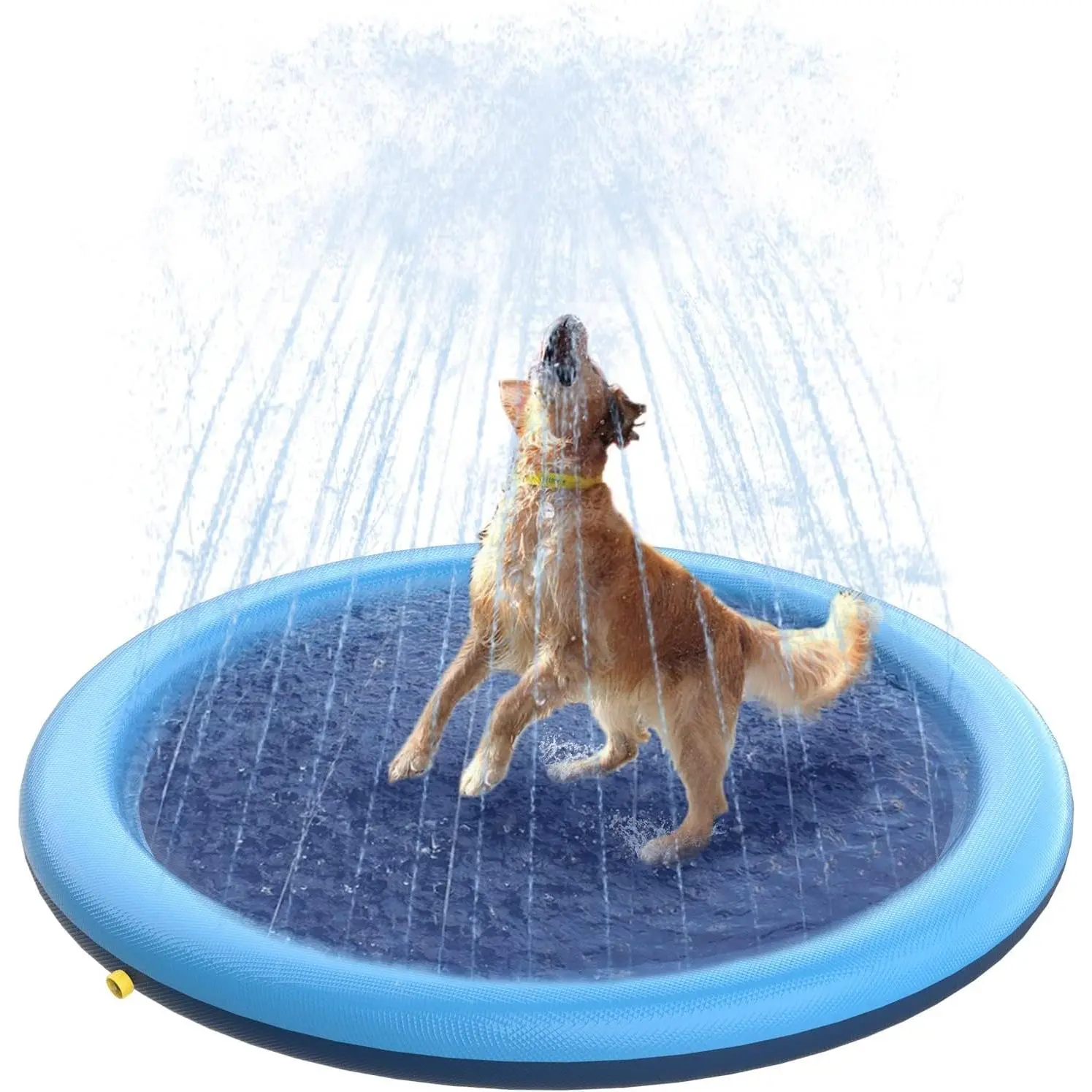 Dog Splash Pad 51" Anti-Slip Dog Pool for Large Dogs 0.58 mm Thick Dog Sprinkler Outdoor Dog Toys - Dog Accessories for Large Dogs