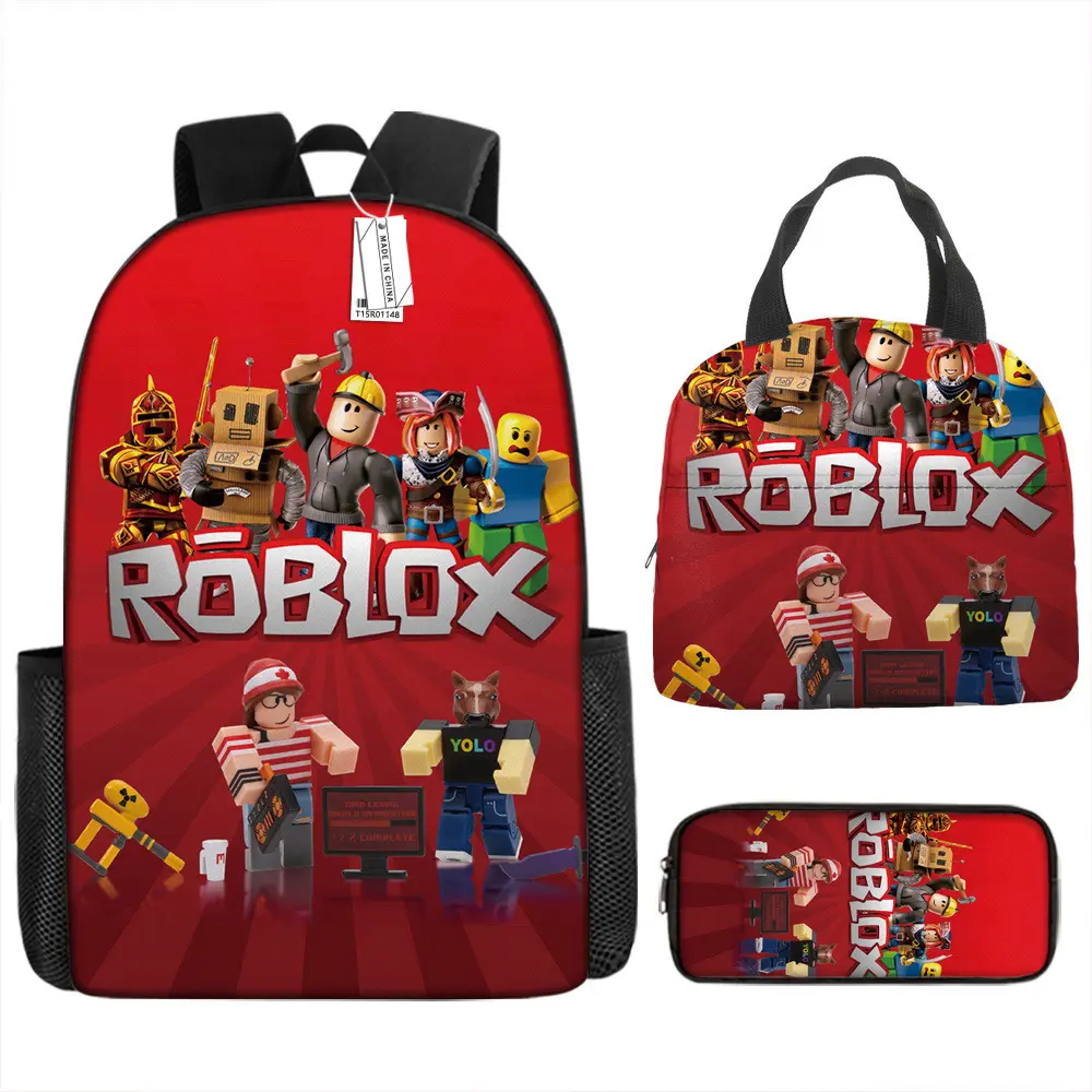 Roblox Backpack Set with Practical Storage for Students Childrens Bag
