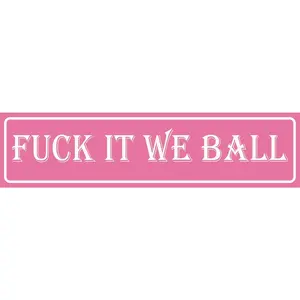 Funny Pink Room Decor Y2k College Dorm Decor Girls Signs For Bedroom Fuck It We Ball Tin Sign Funny Posters Man Cave Decor Tapestry For BedroomTeen Girls Wall Art Decoration Tv Girl Gift 4x16 Vintage Design Funky