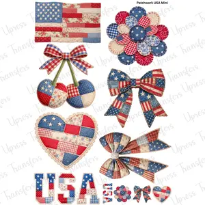 Patchwork USA Mini DTF Transfer Gang Sheet 24.5" wide x 36" long. Direct To Film Mini Gang Sheet