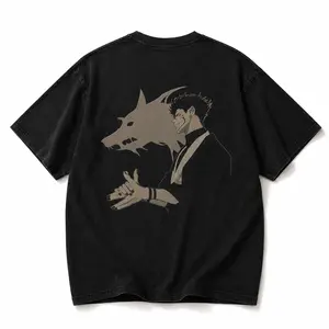 oversized anime tee, dark academia shirt, vintage washed tshirt, anime streetwear men, y2k manga tee, shadow wolf graphic tee, acid wash oversized shirt, viral anime clothing, japanese streetwear tee, dark aesthetic outfit