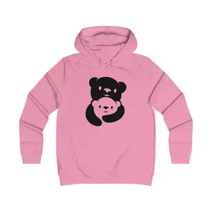 Papa Bear Black Bear Logo Women's Hoodie | Fitted College Hoodie for Moms