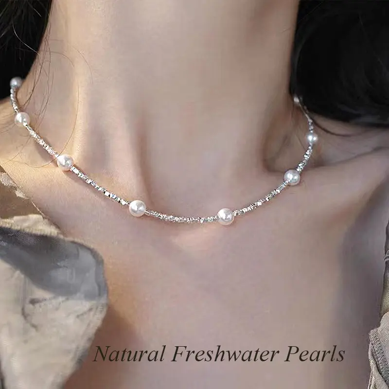 Natural freshwater pearls Elegant Adjustable Necklace choker for Daily Wear