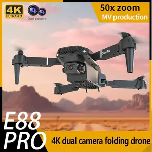 E88 Pro Dual-Camera Folding Drone | 4K WiFi FPV RC Quadcopter with Altitude Hold & One-Key Return | Professional Grade Remote Control Toy for Beginners | Perfect for Outdoor Fun & Aerial Photography