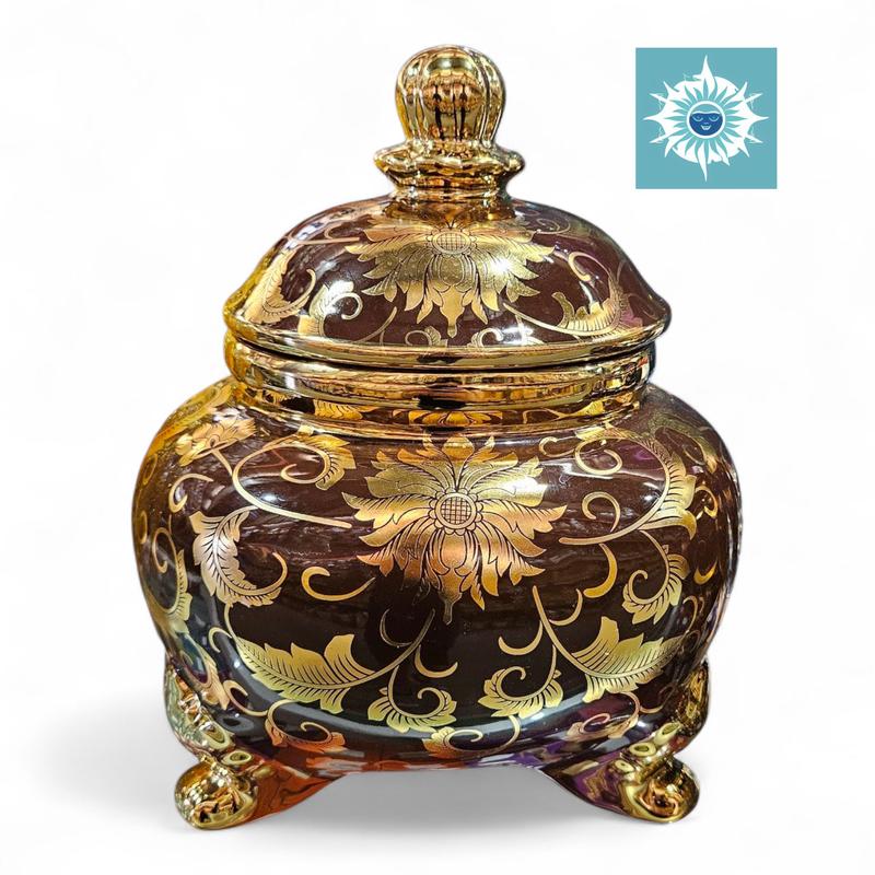 10" Porcelain Sopera for Orishas & Saints – Handcrafted Religious Jar with Lid – Decorative Ceramic Pot for Santeria, Spiritual & Altar Use