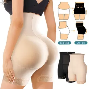 Women High Waist Body Shaper Pants with Padded Butt Lifter and Tummy Control Seamless Shapewear Compression Underwear Elegant Comfortable Hip Padding
