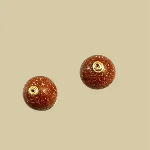 Gold Sun Stud Earrings Gold Plated Hypoallergenic Minimalist Jewelry Sparkle Everyday 0.2 Inches Natural Gold Sun Stone Luxury EverydayLuxury