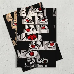Naruto Eyes Sharingan Clan Japanese Ninja Anime Wall Art, Manga Room Decor, High Quality Prints Eco-Friendly Materials, Custom Options: Black Frame, Canvas Wrap or Unframed Poster, Perfect Otaku Trendy Aesthetic Gift gaming room office