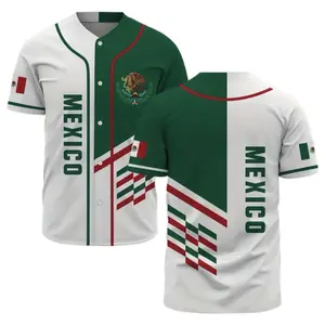 Men’s Mexico basketball jersey short sleeve white and green
