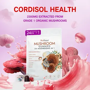 Biodepot Women's Mushroom Millennium Formula Gummies - An all-in-one solution with 24 mushrooms (including Reishi), prebiotics, and Lactobacillus probiotics to balance women's pH, cortisol, body odor, mood, and sleep