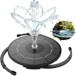 3.5W Solar Powered Water Fountain Pump, Outdoor DIY Solar Bird Bath Fountain with Multiple Nozzles, Portable Solar Water Feature for Garden Ponds Fish Tanks Aquariums Patio Lawn Garden Decor
