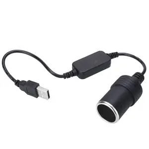 Usb to Cigarette Lighter Adapter 5V 2.1a to 12v 8W dc car Charger Converter USb Male to Female Power Socket for Auto Truck Rv Vehicle Car Plug Adapter