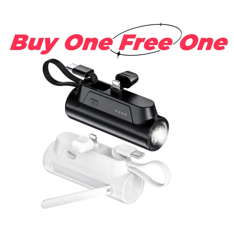 TikTokShopRestock 8000mAh Portable Capsule Mobile Power - Mini USB-C Charging with Dual Inputs and 18W Fast Charging - Rechargeable Mobile Power Bank