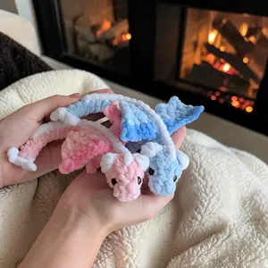 Crochet Tiny Dragon Amigurumi Small Cute Yarn Dragon Perfect for Pocket Size Handmade Gift Ideas