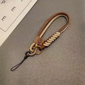Durable Braided Polyester Mobile Phone Lanyard Wrist Strap with Pendant Ring, Anti-Loss and Anti-Fall Safety Rope, Handmade