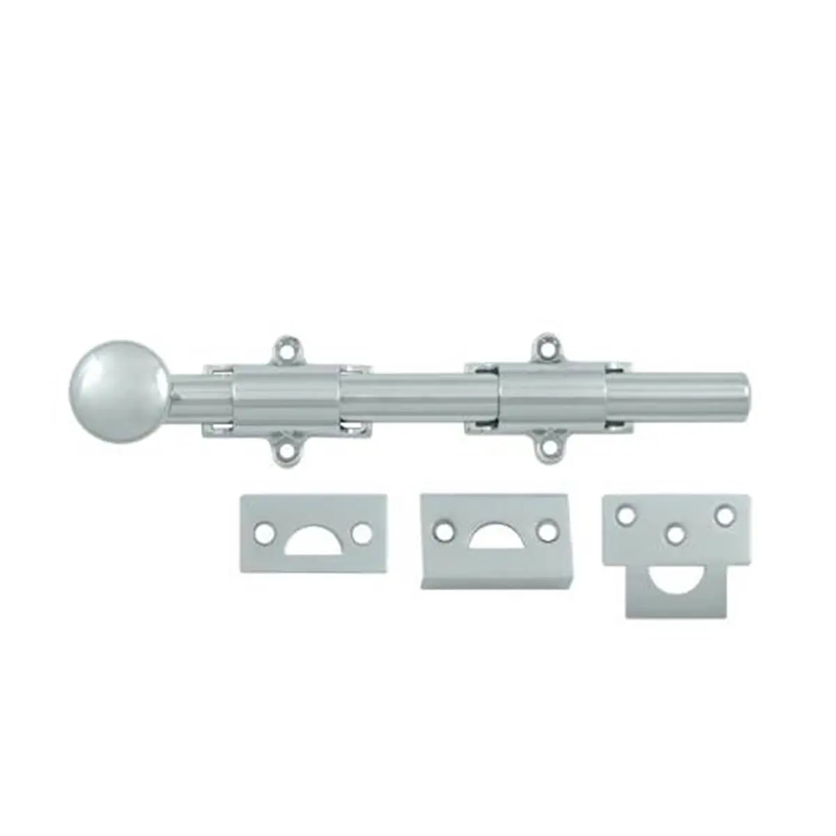212 MAIN 8 in. Heavy Duty Solid Brass Surface Bolt, Bright Chrome Finish, Weatherproof, Corrosion-Proof, Surface Mount for Sailing, Water Sports