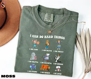 I Can Do Hard Things Shirt, Children's Book Characters Tee, Believe in Yourself Shirts, Back to School Comfort Colors T-shirt