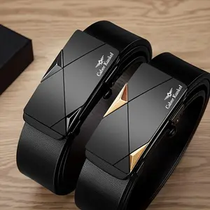 Men's belt as a holiday gift, automatic buckle trouser belt, suitable for young and middle-aged casual and business attire, stylish and simple design, durable material, superior quality, adjustable belt, automatic buckle design.