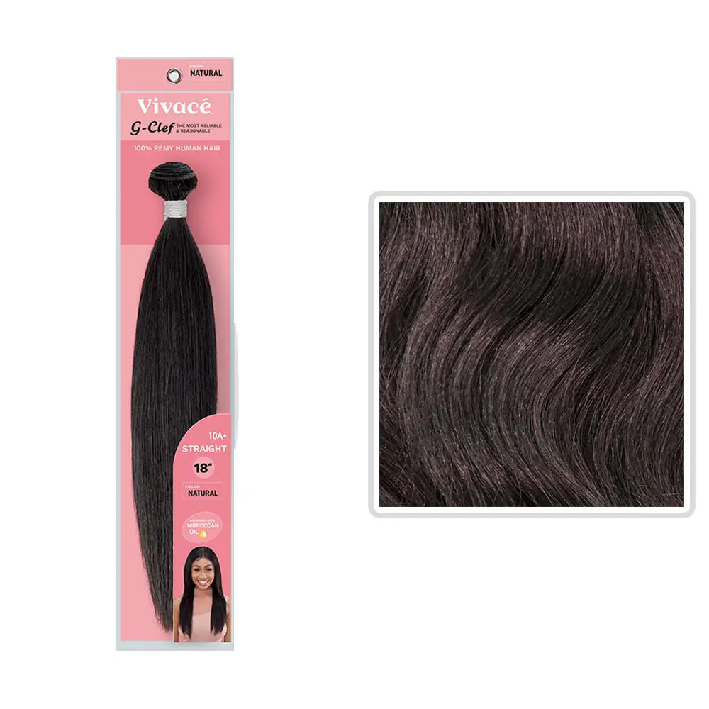 VIVACE G-CLEF 100% REMY HUMAN HAIR BUNDLE STRAIGHT 18'' COLOR NATURAL