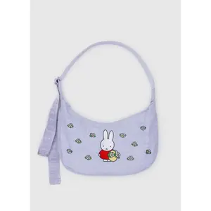 Medium Nylon Crescent Bag - Embroidered Miffy
