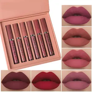 6pcs/set Long-lasting Matte Lipstick Waterproof Easily Tinted and Moisturizing Lip Balm for All Occasions Lip Makeup Lip Kit Christmas Gifts Cosmetic