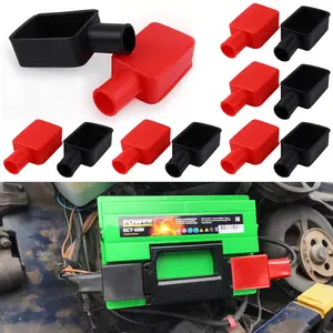 Battery Terminal Cover – Insulating Soft Rubber Positive/Negative Car Battery Terminal Covers for Car Motorcycle Truck Boat(Red/Black)