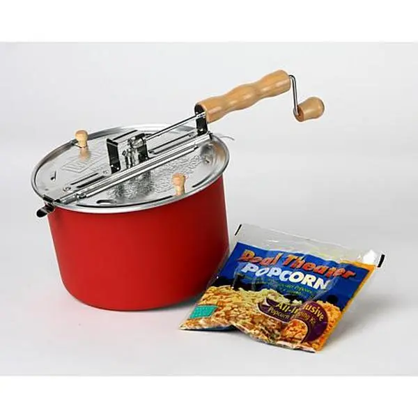 Whirley Pop Stovetop Popper with Metal Gears and Popcorn Kit - Red Whirley Pop Stovetop Popper with Metal Gears and Popcorn Kit - Red