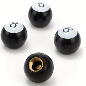 No. 8 Valve Stem Caps Set of 4, Plastic Material, Car Tire Accessories, Durable and Stylish, Ideal for Automotive Use