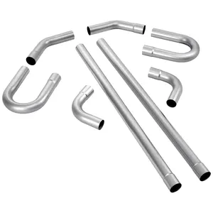 fathersdaygift VEVOR Exhaust Pipe, 8 Pcs 2.25 Inch Mild Steel DIY Custom Exhaust Tubing Straight U-Bend Kit with 90 135 Degree Pipes, Galvanized Surface Finish, Universal Fit for Truck, Sedan, Sports Car, SUV
