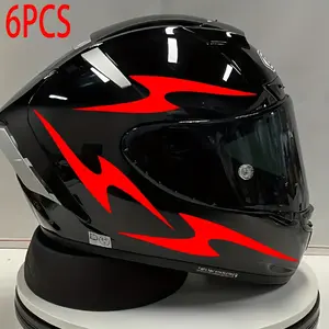 6PCS/SET "Red-Black Lightning Dynamic Lines" Minimalist Moto Hardcore Sticker Decal For Cars For Car Door/Laptop Minimalist Moto Goodie Adds Sleek Dynamic Sharp Texture Top For Minimalist Moto Style Fans