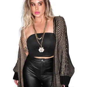 STUDDED STATEMENT SIDE SLIT CARDIGAN STUDDED STATEMENT SIDE SLIT CARDIGAN