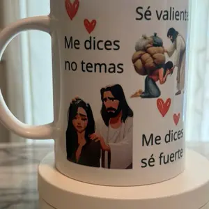 Me dices no temas, me dices s11oz mug cup, 15oz mug & 20oz & Tumbler with Double Layer of Insulation for Cold or Hot Beverages - Ideal Gift for Dios   Cristiano- Flasks, Drinkware Couples Coffee Girlfriend Romantic Water Bottles Birthday Portable Washable
